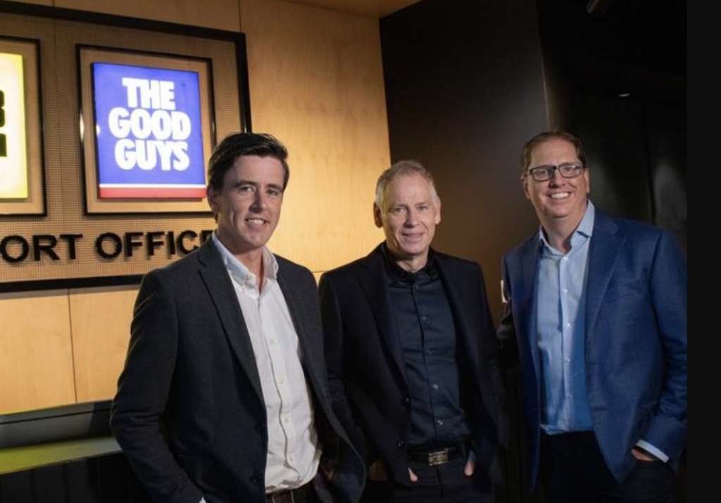 Nick Wells left seen with Terry Smart Centre and Former JB Hi Fi Group CEO Richard Murray.